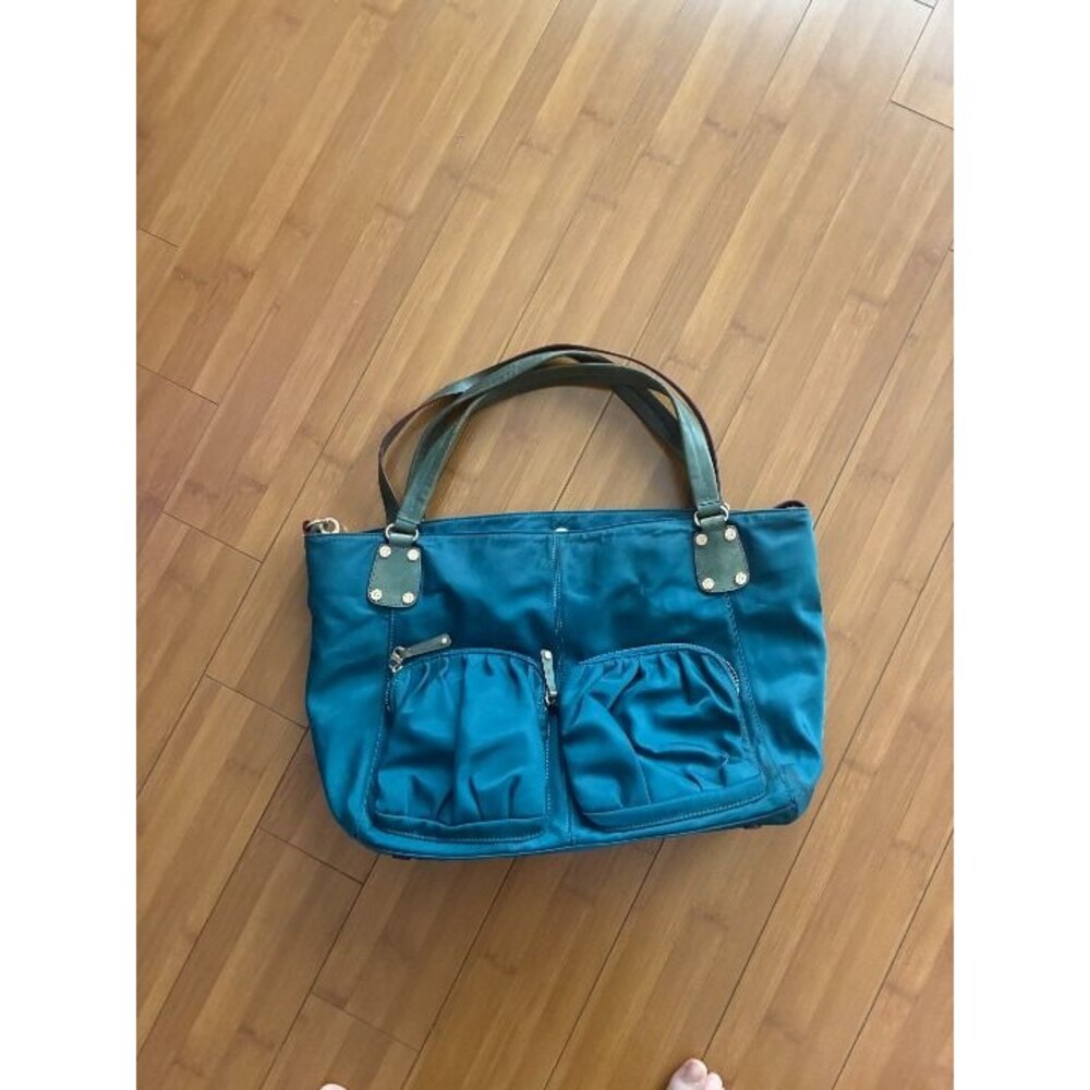 MZ Wallace Black Emma Bedford Bag Teal Blue